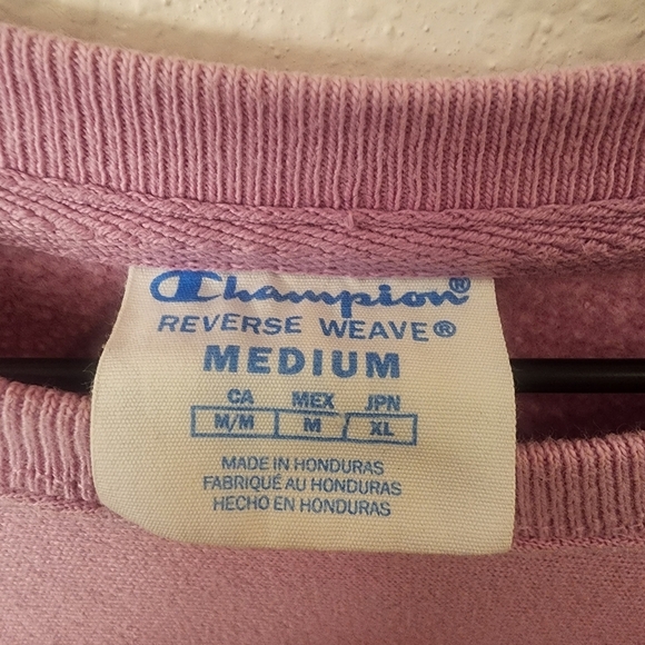 Champion Reverse Weave Mauve Pink Crew Neck Sweatshirt Womens Sz Medium - Picture 3 of 4